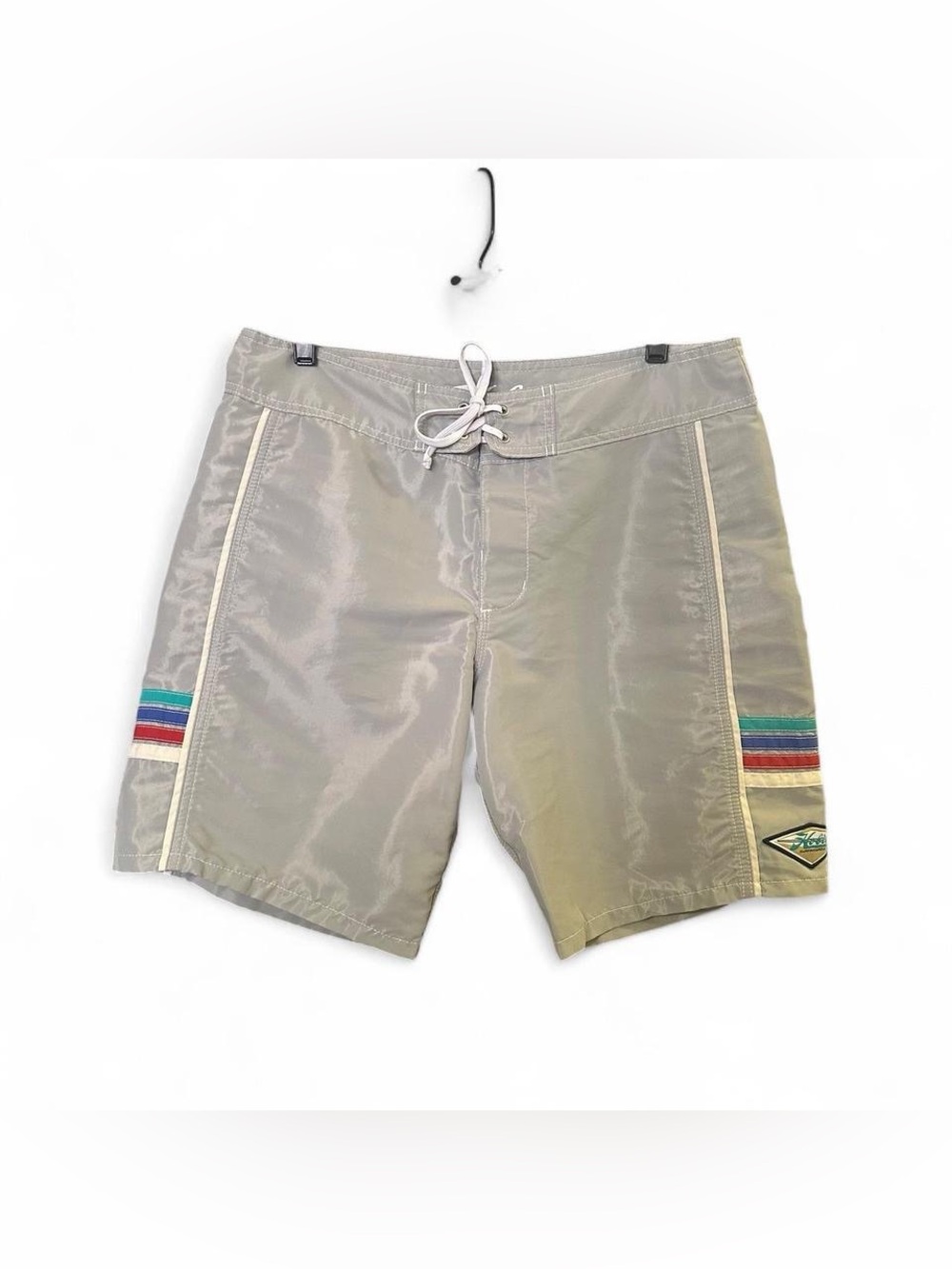 Hobie By Hurley Swim Trunks Grey White Turquoise Blue Red Pocket Mens 32